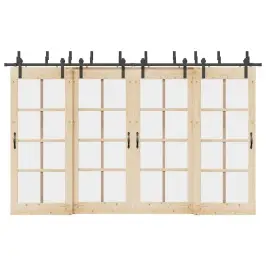 Stumdomų Durų Įrangos Rinkinys, Juodos Sp., 366 cm Plienas