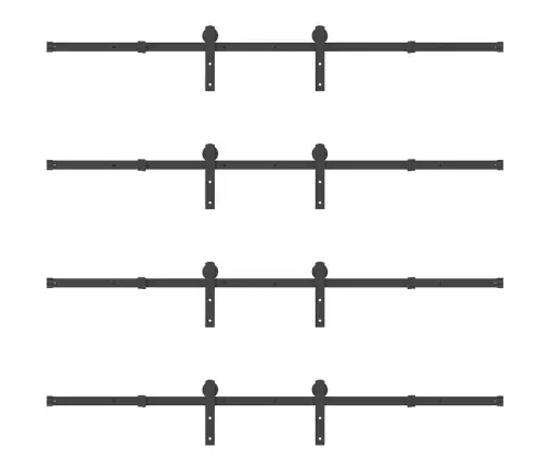 Bīdāmo Durvju Sistēma, 400 Cm, Melns Tērauds Vidaxl