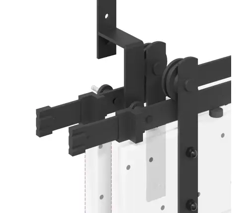 Bīdāmo Durvju Sistēma, 305 Cm, Melns Tērauds Vidaxl