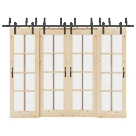 Bīdāmo Durvju Sistēma, 305 Cm, Melns Tērauds Vidaxl