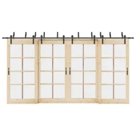 Bīdāmo Durvju Sistēma, 427 Cm, Melns Tērauds Vidaxl Bīdāmo Durvju Sistēma, 427 Cm, Melns Tērauds Vidaxl