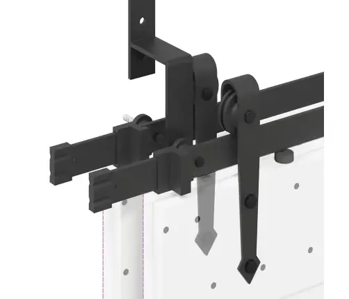 Bīdāmo Durvju Sistēma, 305 Cm, Melns Tērauds Vidaxl