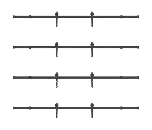 Bīdāmo Durvju Sistēma, 427 Cm, Melns Tērauds Vidaxl