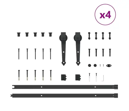 Bīdāmo Durvju Sistēma, 427 Cm, Melns Tērauds Vidaxl