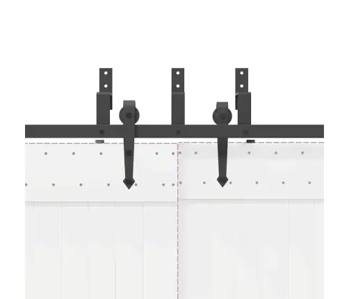 Bīdāmo Durvju Sistēma, 427 Cm, Melns Tērauds Vidaxl