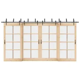 Bīdāmo Durvju Sistēma, 427 Cm, Melns Tērauds Vidaxl