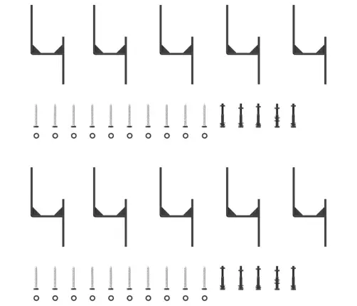 Bīdāmo Durvju Sistēma, 305 Cm, Melns Tērauds Vidaxl