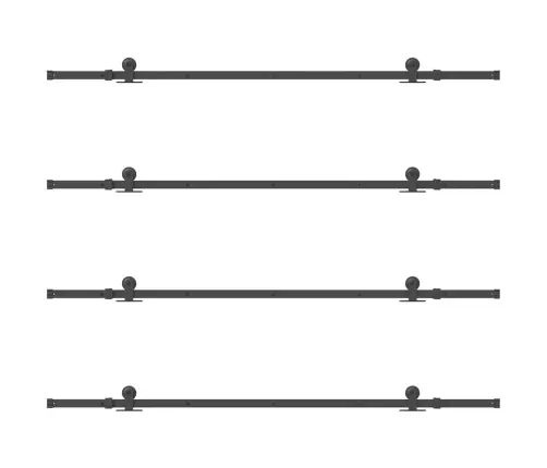 Bīdāmo Durvju Sistēma, 427 Cm, Melns Tērauds Vidaxl