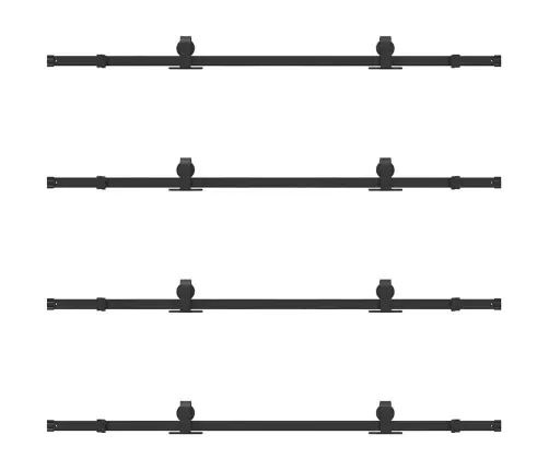 Bīdāmo Durvju Sistēma, 366 Cm, Melns Tērauds Vidaxl