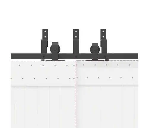 Bīdāmo Durvju Sistēma, 366 Cm, Melns Tērauds Vidaxl