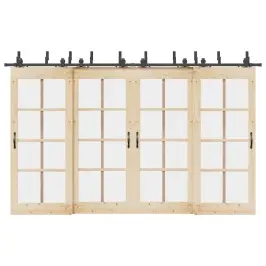 Bīdāmo Durvju Sistēma, 366 Cm, Melns Tērauds Vidaxl