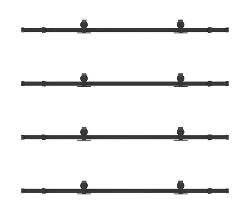 Bīdāmo Durvju Sistēma, 400 Cm, Melns Tērauds Vidaxl