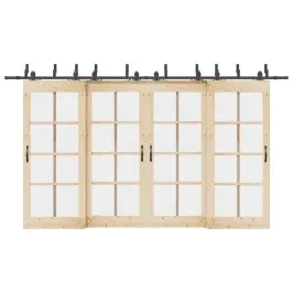 Bīdāmo Durvju Sistēma, 400 Cm, Melns Tērauds Vidaxl