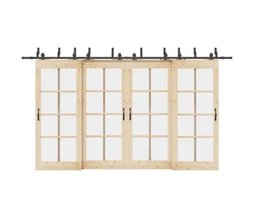 Bīdāmo Durvju Sistēma, 400 Cm, Melns Tērauds Vidaxl