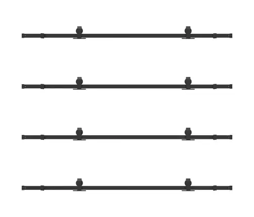 Bīdāmo Durvju Sistēma, 427 Cm, Melns Tērauds Vidaxl