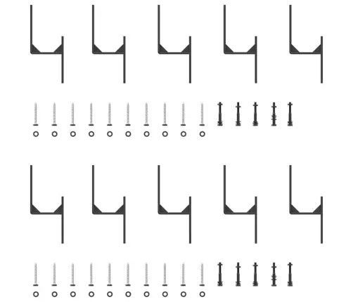 Bīdāmo Durvju Sistēma, 427 Cm, Melns Tērauds Vidaxl