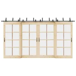 Bīdāmo Durvju Sistēma, 427 Cm, Melns Tērauds Vidaxl