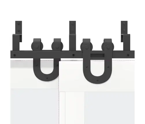 Stumdomų Durų Įrangos Rinkinys, Juodos Sp., 366 cm Plienas