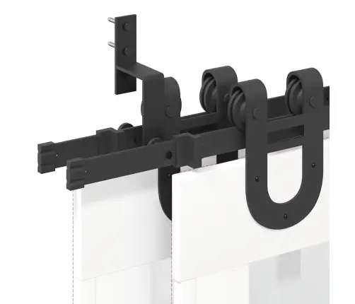 Stumdomų Durų Įrangos Rinkinys, Juodos Sp., 366 cm Plienas