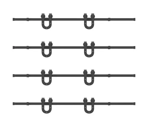Bīdāmo Durvju Sistēma, 400 Cm, Melns Tērauds Vidaxl