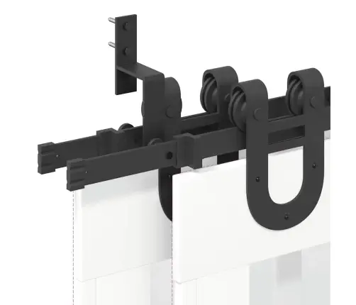 Bīdāmo Durvju Sistēma, 400 Cm, Melns Tērauds Vidaxl