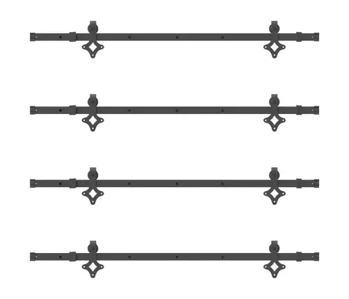 Bīdāmo Durvju Sistēma, 305 Cm, Melns Tērauds Vidaxl