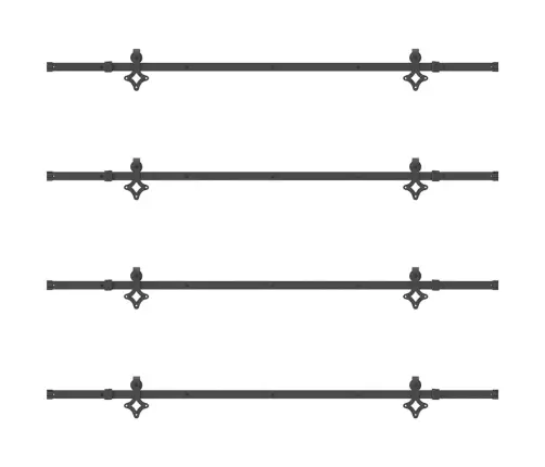 Bīdāmo Durvju Sistēma, 427 Cm, Melns Tērauds Vidaxl