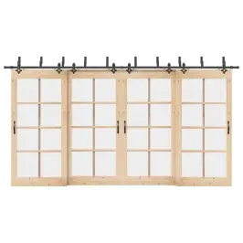 Stumdomų Durų Įrangos Rinkinys, Juodos Sp., 427 cm Plienas