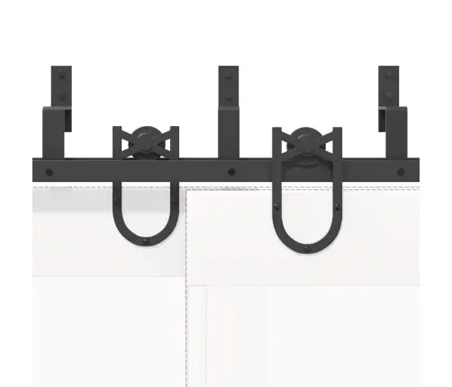 Bīdāmo Durvju Sistēma, 400 Cm, Melns Tērauds Vidaxl