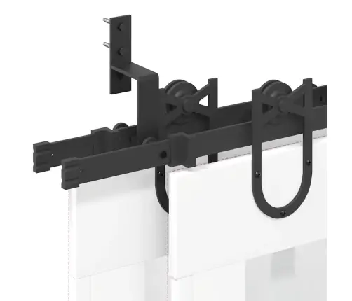 Bīdāmo Durvju Sistēma, 400 Cm, Melns Tērauds Vidaxl