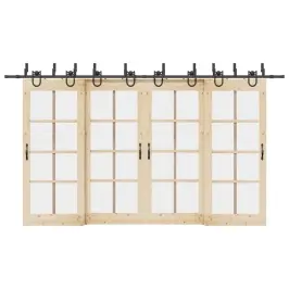 Bīdāmo Durvju Sistēma, 400 Cm, Melns Tērauds Vidaxl