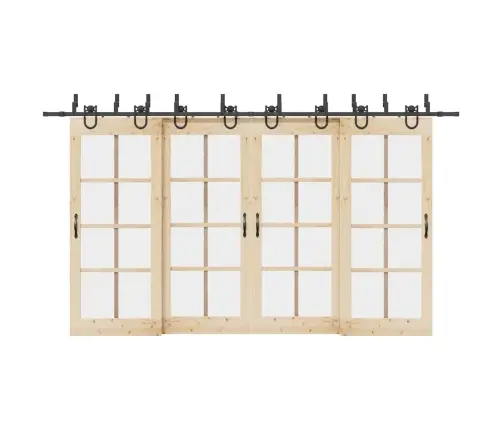 Bīdāmo Durvju Sistēma, 400 Cm, Melns Tērauds Vidaxl