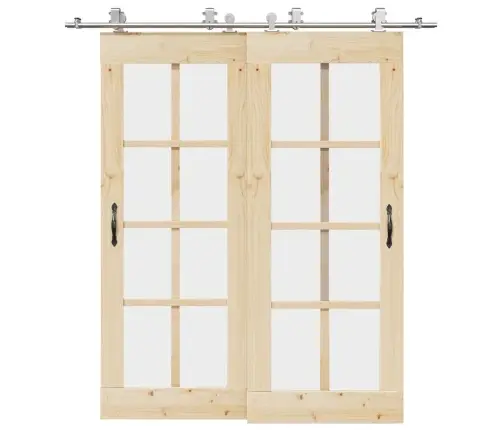 Stumdomų Durų Įrangos Rinkinys, Sidabr., 200cm Nerūd. Plien.