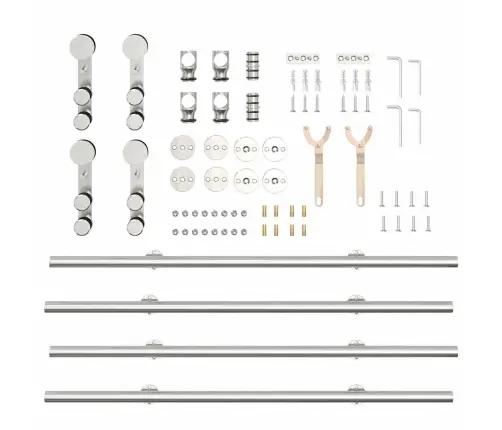 Bīdāmo Durvju Sistēma, 200 Cm, Nerūsējošs Tērauds Vidaxl