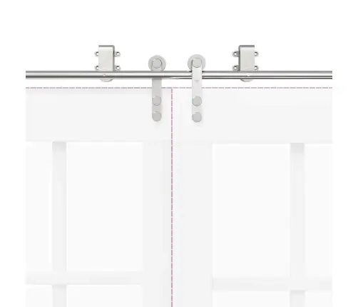 Stumdomų Durų Įrangos Rinkinys, Sidabr., 183cm Nerūd. Plien.