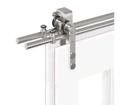 Stumdomų Durų Įrangos Rinkinys, Sidabr., 183cm Nerūd. Plien.