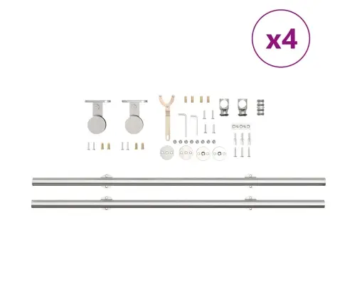 Bīdāmo Durvju Sistēma, 366 Cm, Nerūsējošs Tērauds Vidaxl