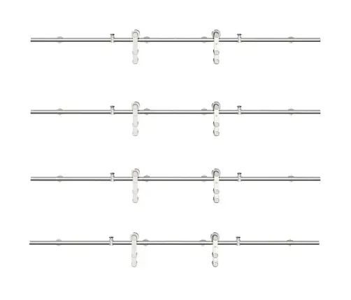 Bīdāmo Durvju Sistēma, 366 Cm, Nerūsējošs Tērauds Vidaxl