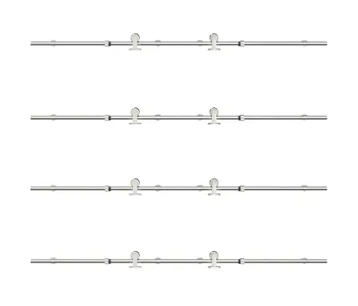 Bīdāmo Durvju Sistēma, 366 Cm, Nerūsējošs Tērauds Vidaxl