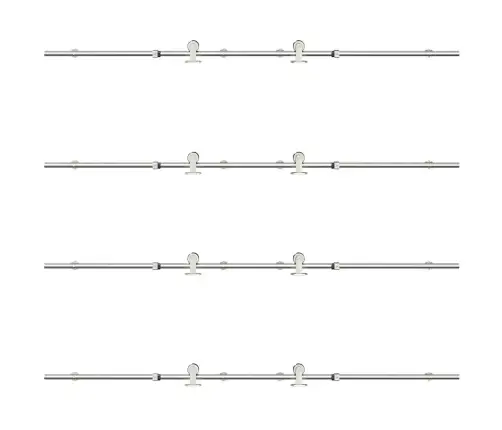 Liuguksetarvikute Komplekt, 400 cm Roostevaba Teras, Hõbedane