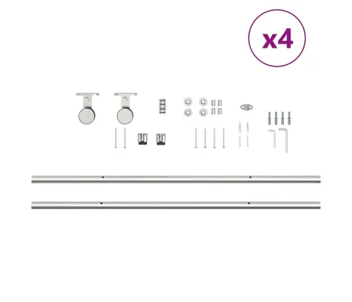 Liuguksetarvikute Komplekt, 400 cm Roostevaba Teras, Hõbedane