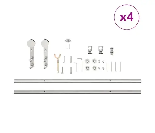 Stumdomų Durų Įrangos Rinkinys, Sidabr., 366cm Nerūd. Plien.