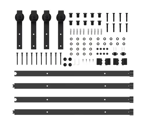 Bīdāmo Durvju Sistēma, 427 Cm, Melns Tērauds Vidaxl
