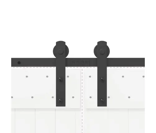 Bīdāmo Durvju Sistēma, 400 Cm, Melns Tērauds Vidaxl