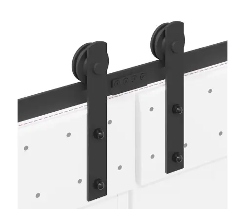 Bīdāmo Durvju Sistēma, 400 Cm, Melns Tērauds Vidaxl