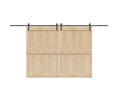 Bīdāmo Durvju Sistēma, 400 Cm, Melns Tērauds Vidaxl