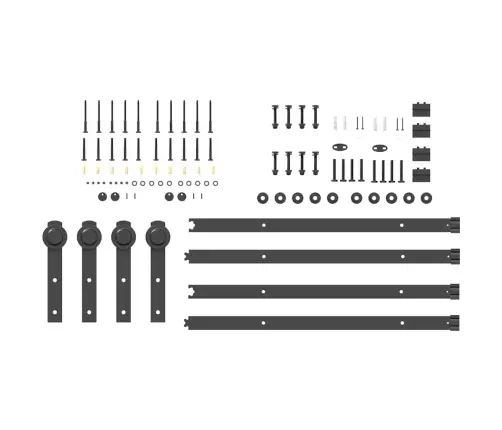 Bīdāmo Durvju Sistēma, 305 Cm, Melns Tērauds Vidaxl