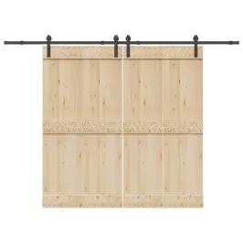 Bīdāmo Durvju Sistēma, 305 Cm, Melns Tērauds Vidaxl