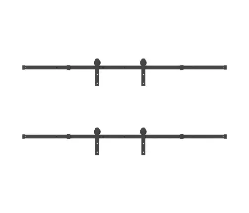 Bīdāmo Durvju Sistēma, 427 Cm, Melns Tērauds Vidaxl