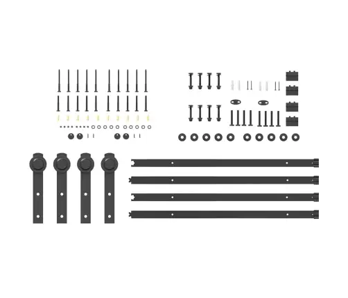 Bīdāmo Durvju Sistēma, 427 Cm, Melns Tērauds Vidaxl